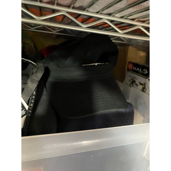 CHAMPION hat black adjustable cotton cap white raised logo Men's Women's - Picture 10 of 10